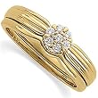14K Yellow Gold Floral Diamond Ring