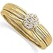 0.16 Ct.T.W. Sparkling Round Cut Diamonds, 14Kt. Yellow Gold. Floral Diamond Pre-Set