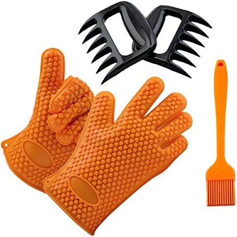 ZOMEI Meat Claws&amp;Shredder Claws,Silicone Gloves,Silicone Basting Brush for Indoor &amp; Outdoor Cooking,Grilling,Baking,Barbecue