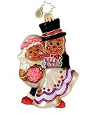 RADKO GINGERBREAD VOWS Cookie Bride & Groom Wedding Glass Ornament