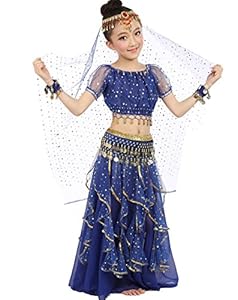Astage Big Girls` Belly Dance Carnival Dancing Dress Royal Blue S-M