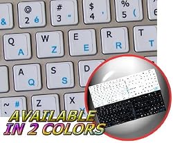 MAC ENGLISH-BELGIAN FRENCH KEYBOARD STICKERS ON WHITE BACKGROUND