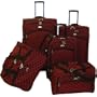 American Flyer Madrid 5 Piece Spinner Luggage Set - Red