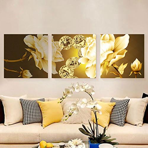 3 Panel Modern Abstract Rose Flower Painting Canvas Wall Art Flowers Pictures Cuadros Home Decor For Living Room Framed With Inner Wood Frame Ready To Hang Directly EMS(6-8 Working Day) XY-J017