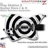 PS2 Guitar Hero I & II White Wireless Controller Skin Bullseye Black and White by WraptorSkinz TM (GUITAR NOT INCLUDED)