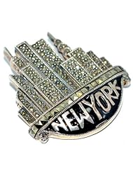 Mydreamsilver Swiss Marcasite with Enamel .925 Sterling Silver Brooch