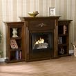 SEI Tennyson Gel Fuel Fireplace with Bookcases, Espresso
