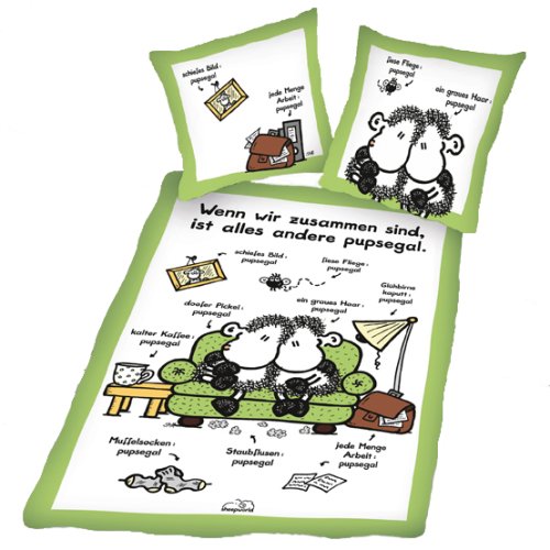 Childrens Toyshop  Küche & Haushalt : Herding, 447335050 Bettwäsche Sheepworld "pupsegal" ( Linon ), 80/80+135/200 cm