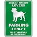  ENGLISH MASTIFF LOVERS PARKING ONLY  PARKING SIGN DOG