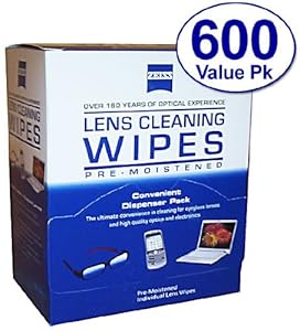 Zeiss Pre-Moistened Lens Cloths Wipes 600 Count