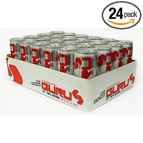 GURU Lite Energy Drink, 100% Natural, 8.3 Fluid Ounce Can (Pack of 24)