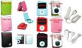 Apple 3rd Generation iPod Nano 4gb 8gb Video Premium Leather Carrying Case with Belt Clip And 3 Piece Shield Protector - Bundled with 12v Rapid Premium Car Charger and Home Travel Wall AC Adapter Charger - 3 Styles 15 Colors (MP3 Player NOT Included)