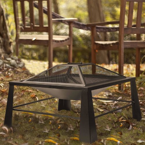 La Hacienda Modena Fire Pit Brazier Outdoor Garden Heater Steel
