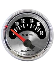 Automotive Parts and Accessories: Auto Meter 1294 American Muscle 2-1/16" 8-18 Volt Short Sweep Electric Voltmeter Gauge - Auto Meter