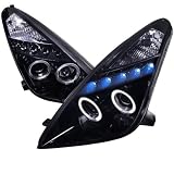 TOYOTA CELICA DUAL HALO LED GLOSSY BLACK PROJECTOR HEADLIGHTS