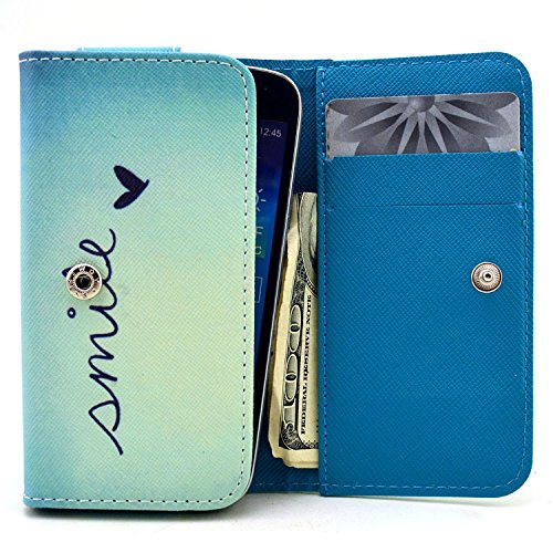 Doogee Y100X Case,Universal Wallet Clutch Bag Carrying Fold Leather Smartphone Case with Buckle Card Slot for Doogee Nova Y100X 5.0 inch-Smile Style
