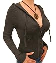 Blue Banana Grey Zip Up Hooded Stretchy Cardigan