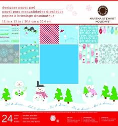 Martha Stewart Crafts Winter Paper Pad, 24 Sheets, 12 by 12 inches