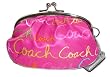 Coach Cursive Script Framed Pink Coin Wallet Purse 60594