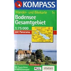 Bodense Gesamtgebiet Kompass Wanderkarte Radrouten Kurzhuhrer