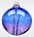 Kitras Art Glass - COBALT & AMETHYST WITCH BALL - Old English - Hand Blown Glass Hanging Ornament-OR-WITC-06-CA