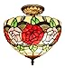 Amora Lighting AM049CL12 Tiffany Style Roses Ceiling Pendant Fixture Lamp 12 in