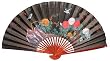 Black Chinese Wall Fan - bamboo spine