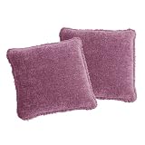 Set of 2 Chenille Fringed Toss Pillows - Amethyst