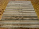 5'6 x 7'10 Tan Hand Knotted Wool Gabbeh Rug