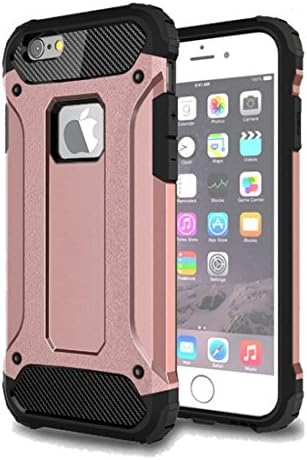 JQUAL iPhone 6 Plus Case, iPhone 6S Plus Case, Protective Bumper Cover Armor Defender, Dual Layers, Anti-Scratch Shockproof Dust-proof with Dust Flaps (Rose Gold)