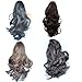 NEW Fashion Womens Ladies Medium Wavy Wave Hairpiece Remy Hair Extensions Ponytails (35cm) Stylish Curly Ponytail Extension Long Claw Clip on Layered Hair Piece Pp42