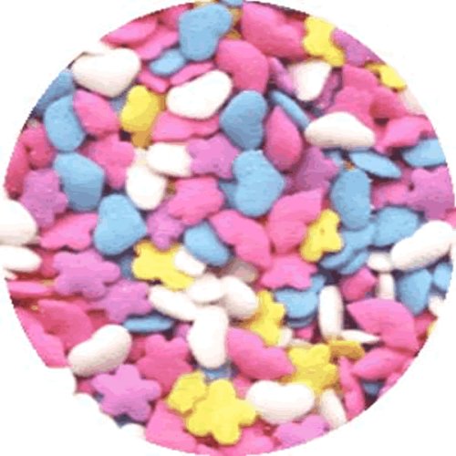 Hearts Cake Decorations - HEARTS & FLOWERS EDIBLE Candy Confetti Sprinkles for Cakes,... by Lucks