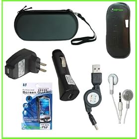 PSP 3000 7 Items Accessory Bundle