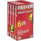 Maxell HG T-120 VHS Tape (4-Pack)
