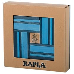 KAPLA 40 Piece Light Blue & Dark Blue Block Set With Book