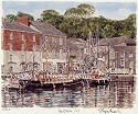 Portrait of Britain, Padstow (black boat), Cornwall, Framed
