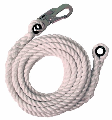 FallTech 7200 Vertical Lifeline with Snap Hook and Thimble End, 100-Foot