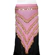 Pink Triangular Hip Scarf/Belt with Gold beads and Coins