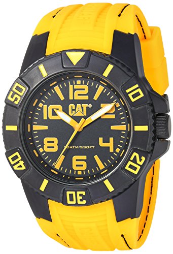 CAT WATCHES Men's 'Bondi' Quartz Plastic and Rubber Casual, Color:Yellow (Model: LD11127127)