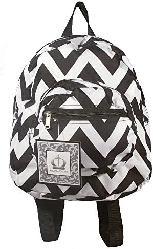 10.5" Multipurpose Chevron Patterned Backpack with Pockets