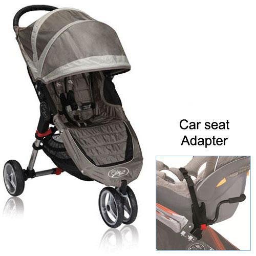 Baby Jogger City Mini Stroller in Sand Stone with a Car Seat Adapter