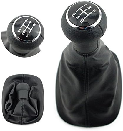 Juliascats(TM) Practical Black 5-Speed Gear Shift Knob Gaiter Boot Cover PU Leather For VW PASSAT B5