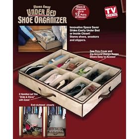 Underbed Shoe Organizer - With Sewn In Fabric Shoe Dividers. No Cardboard!