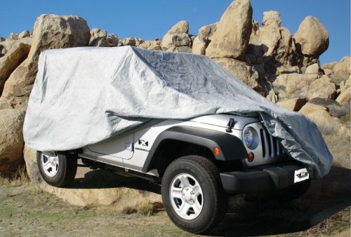 Rampage Products 3 Layer Fabric Car Cover Jeep Wrangler 2007 to 2008 YJ & TJ 2 Door
