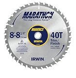 Irwin 14053 Marathon 8-1/4-Inch 40 Tooth ATB Trimming and Finishing Saw Blade with 5/8-Inch Arbor