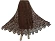 Indian Designer Bohemian Clothing Brown Long Crochet Pattern Cotton Skirts for Women 39"