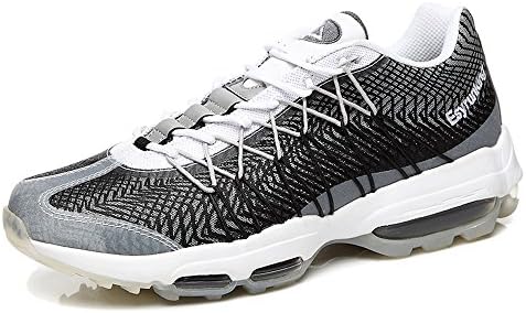 Mens Air Cushion Running Shoes Mesh Lace Up Fashion Jogging Sneakers Black Grey