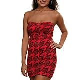Volcom Checkmate Juniors Strapless Dress - Cayenne Red (Large)