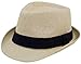 Eqoba Men & Women's Summer Short Brim Natural Straw Fedora Hat