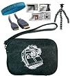 Gun Metal Color Carry Case for Kodak PlaySport Zx3 HD Pocket Video Camera + HDMI Mini Cable with Black Tripod for kodak Zx3 HD PlaySport Video Camera and Screen Protector for PlaySport Zx3 HD kodak Camera+ bonus Wristband